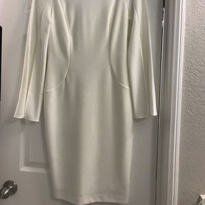 Calvin Kline White dress , size 2 ,never worn , long sleeve with opening